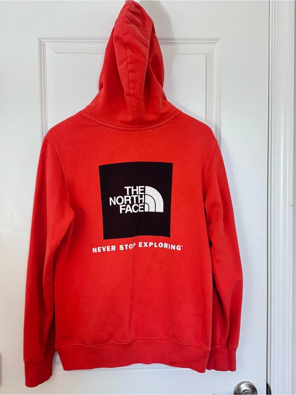The North Face Men’s Hoodie Orange Sz Small Outdoors Hiking Pullover Sweatshirt